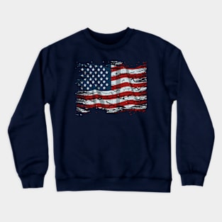 Tattered American flag Crewneck Sweatshirt